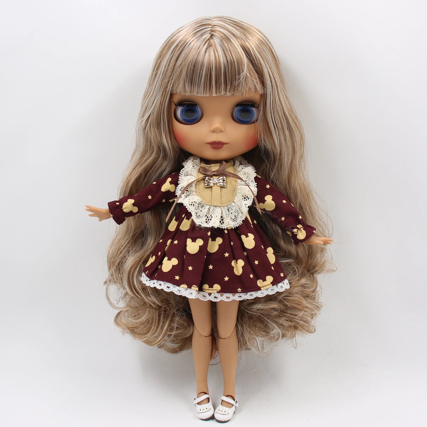 Custom Blythe Doll – Handmade Art Brown Black Doll with Outfits & Accessories | Collectible OOAK Gift for Girls & Adults