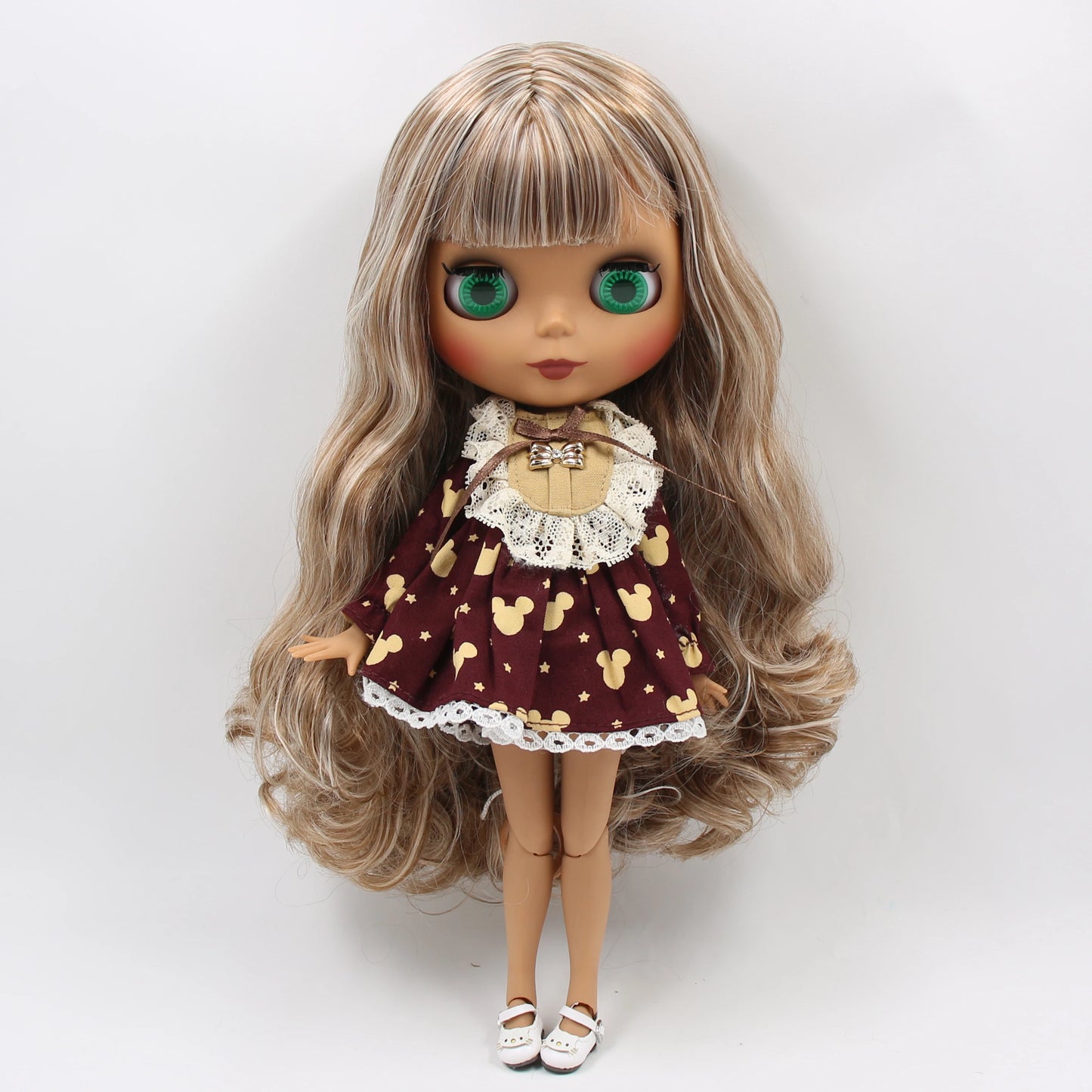Custom Blythe Doll – Handmade Art Brown Black Doll with Outfits & Accessories | Collectible OOAK Gift for Girls & Adults