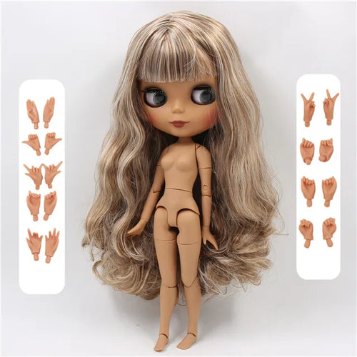 Custom Blythe Doll – Handmade Art Brown Black Doll with Outfits & Accessories | Collectible OOAK Gift for Girls & Adults