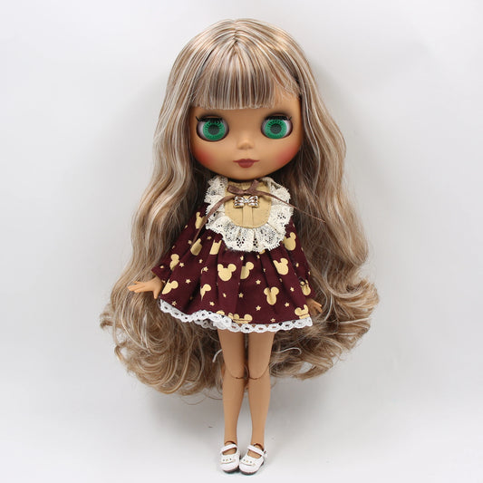 Custom Blythe Doll – Handmade Art Brown Black Doll with Outfits & Accessories | Collectible OOAK Gift for Girls & Adults